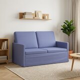  Kauč za dvoje Traper plava 130 x 81 x 82 cm Tkanina Slike
