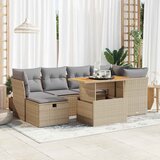 vidaXL 7-dijelni set vrtnih sofa s jastucima bež od poliratana bagrem Cijene