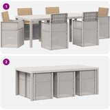  Vrtni set za objed s jastukom 7 pcs Bijela i sivosmeđa PP | shoptok.hr