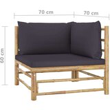  Sedežna garnitura z blazinami 3-delna temno siva bambus | Shoptok.si