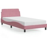 Maison Chic Posteljni okvir - Enojna postelja - Postelja za odrasle z vzglavjem brez vzmetnice roza 100x200cm žamet-J15922, (21761343) | Shoptok.si