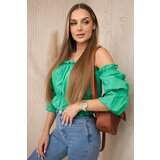 Kesi Blouse over the shoulder dark green | shoptok.hr