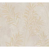 A.S. CREATION TAPETEN Tapeta iz netkane tekstilije AS CREATION Terra Floral (kremna, vzorec listov, 10,05 x 0,53 m)