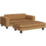  Pasja postelja s podaljškom rjava 100x50x30 cm žamet | Shoptok.si