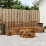  Set vanjskih sofa 5 kom. Prirodna Čvrsto drvo akacije Smeđa | shoptok.hr