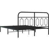 Metalni okvir za krevet s uzglavljem crni 135x190 cm | shoptok.hr
