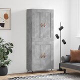 vidaXL Visoka komoda siva betona 69 5x34x180 cm od konstruiranog drva | shoptok.hr