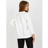 Fashion Hunters Ecru basic cotton blouse with 3/4 sleeves Cene