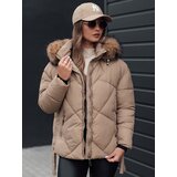 DStreet Kurtka damska zimowa LESISI pikowana z kapturem beżowa | Shoptok.si