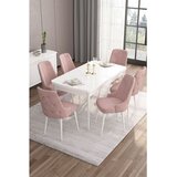 Hanah home Set Trpezarijski sto i 6 stolica Are, Roza-bijela | Eponuda.ba