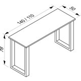 MID.YOU Jedilna Miza Xona, Antracit, Srebrna, 110x50cm | Shoptok.si