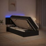  LED krevet za pohranu s madracem Crna 90 x 200 cm Baršun | shoptok.hr