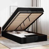 vidaXL Otomanski posteljni okvir z vzmetnico črn 120x190 cm um. usnje | Shoptok.si