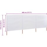  Vjetrobran s 3 panela od tkanine 400 x 80 cm pješčano bijeli | shoptok.hr