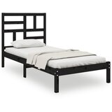 Furnova Posteljni okvir črn iz trdnega lesa 75x190 cm, (21939474) | Shoptok.si