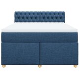vidaXL Box spring postelja z vzmetnico modra 140x190 cm blago, (21306679) | Shoptok.si