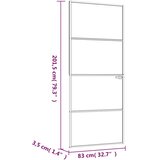 Sobna vrata bijela 83x201,5 cm kaljeno staklo i aluminij tanka | Eponuda.com