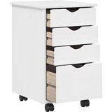  Mobilni ormar Bijelo 34 x 39 x 56 cm Čvrsto borovo drvo - Bijelo | shoptok.hr