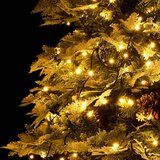  Božićno drvce s LED svjetlima i češerima zeleno 225 cm PVC i PE | shoptok.hr