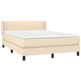  Krevet s oprugama i madracem krem 140x200 cm od tkanine | shoptok.hr