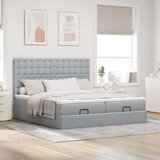  Okvir kreveta s madracima svijetlosivi 160x200cm od tkanine | shoptok.hr