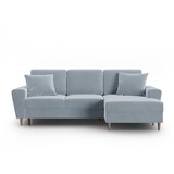 Cosmopolitan Design Svijetlo plava baršunasti sklopiva/s prostorom za odlaganje kutna garnitura (s desnim kutom/s ležaljkom) Kyoto – Cosmopolitan Design Svijetlo plava baršunasti sklopiva/s prostorom za odlaganje kutna garnitura (s desnim kutom/s ležaljkom) Kyoto – Slike