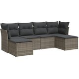  6-dijelni set vrtnih sofa od poliratana s jastucima sivi | shoptok.hr