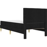 Okvir kreveta s madracem s uzglavljem Crna 90 x 200 cm tkanina - Crna 90 x 200 cm | shoptok.hr