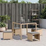  Vrtni taburei s jastucima 4 kom 40x40x35 cm od poliratana | shoptok.hr