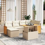 vidaXL 7-dijelni set vrtnih sofa od poliratana s jastucima bež | shoptok.hr