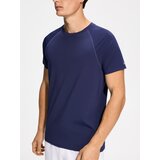 Reserved Slim fit top s mješavinom viskoze - mornarsko plava Cijene