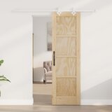  Klizna vrata Prirodna i bijela 61 x 198,5 cm Masivna borovina | shoptok.hr