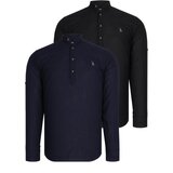 Dewberry DOUBLE SET G783 JUDGE COLLAR SHIRT-NAVY - BLACK Cijene