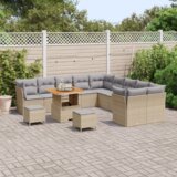 13 Dijelni vrtni sofa set s jastučićima Bež Poliratan Akacija | shoptok.hr