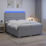  LED okvir za krevet s madracem Svjetlosiva 200 x 200 cm Tkanina | shoptok.hr