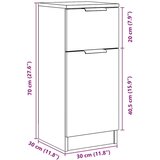 vidaXL Komoda 2 kosa artisian hrast 30x30x70 cm konstruiran les | Shoptok.si
