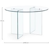 BIZZOTTO Steklena okrogla jedilna miza ø 130 cm Iride – | Shoptok.si