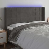  Posteljno vzglavje temno sivo 203x16x118/128 cm žamet, (20933364) | Shoptok.si