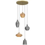 Wofi 5005-501 - Luster na sajli ROUEN 5xE14/40W/230V zlatna/siva Cene