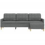  Trosjed s tabureom tamnosivi 210 cm od tkanine | shoptok.hr