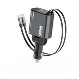 Moxom mx-vc53 USB & type c output + type c & lightning cable output 45w crni auto punjac ( a727 ) Cene