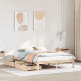 vidaXL Posteljni okvir s predali 150x200 cm trdna borovina | Shoptok.si