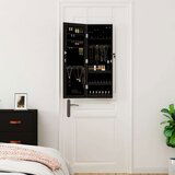  Zidni ormarić za nakit s LED svjetlima crni | shoptok.hr