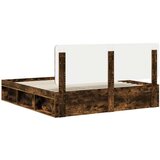  Okvir za krevet s uzglavljem Dimljeni hrast 180 x 200 cm | shoptok.hr