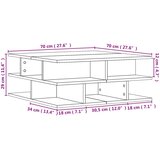  Stolić za kavu boja hrasta 70x70x29 cm konstruirano drvo | Shoptok.si