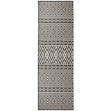 Vanjski tepih ravnog tkanja 80 x 250 cm crne pruge Cijene