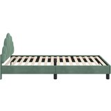  Krevet za djecu s uzglavljem Morska zelena 90 x 200 cm Baršun | shoptok.hr