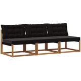 3 Komad Srednja sofa za van Čvrsto drvo akacije i Textilene | Eponuda.com