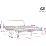  Krevet s madracem Dover cappuccino 160x200 cm od umjetne kože | shoptok.hr
