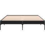  Okvir kreveta crni 140 x 200 cm od konstruiranog drva i metala | shoptok.hr